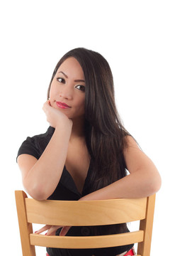 拍攝一個(gè)美麗性感的亞洲年輕女人
