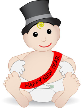可愛寶寶新年戴帽子和手套