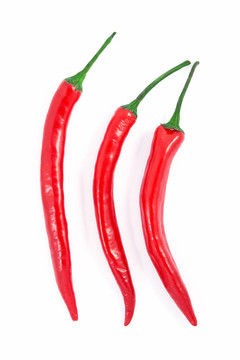 白色背景的Chili pepper