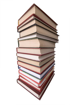 疊在白色上的書
