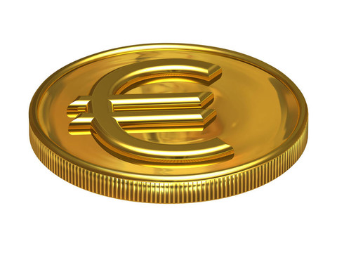 黃金的歐元硬幣