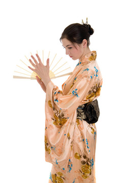 在和服的女孩