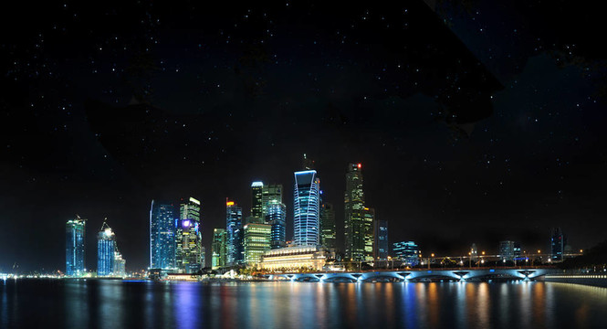 新加坡全景與星星