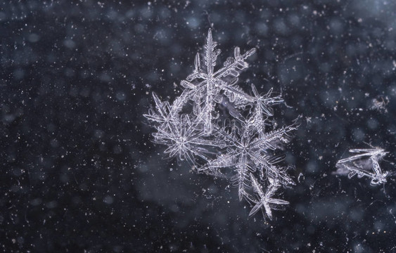 抽象背景下的天然雪花