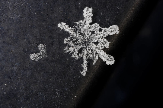抽象背景下的天然雪花