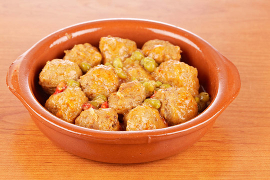 新鮮肉丸豌豆