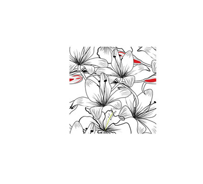 白色百合花無(wú)縫圖案