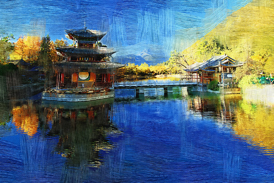 電腦油畫 園林風(fēng)光