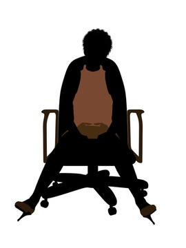 非洲裔女性辦公室插圖剪影