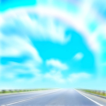 天空中的彩虹和路線