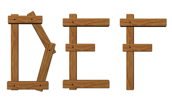 木制字母DEF