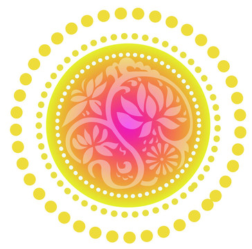 復(fù)古的蓮花圖案