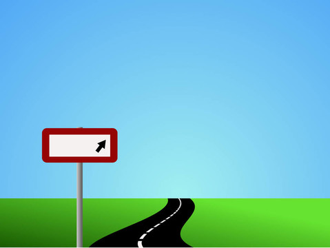 帶空標志的曲折道路