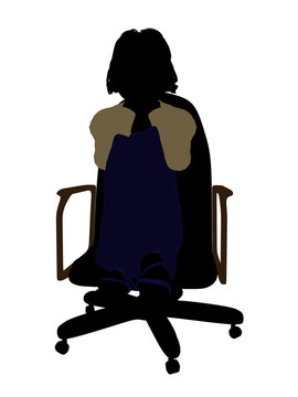 女性辦公插畫剪影