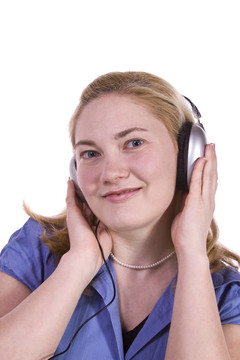 可愛女孩聽音樂