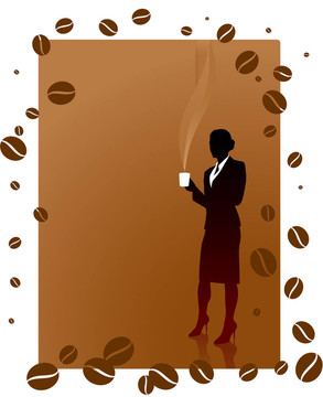 咖啡休息时间的商务女性