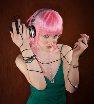 迪斯科女人與Pink Hair