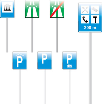 歐洲道路標(biāo)志的插圖