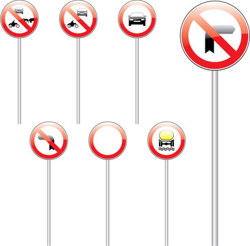 歐洲道路標志的插圖