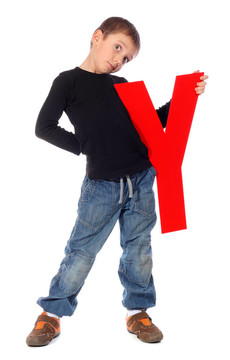 字母Y的男孩