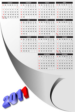 2011日歷與美國(guó)的圣誕節(jié)