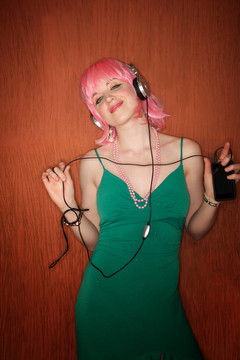 迪斯科女人與Pink Hair
