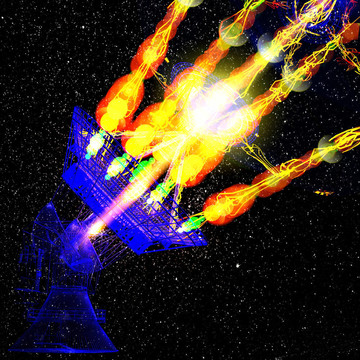 衛(wèi)星天線對星的天空