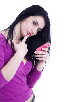 美麗的女人在電話里