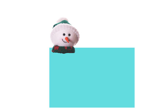 圣誕藍(lán)卡片雪人