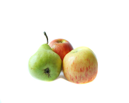 兩個(gè)蘋(píng)果和一個(gè)綠色梨