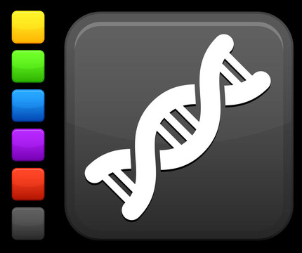 方形互联网按钮上的DNA图标
