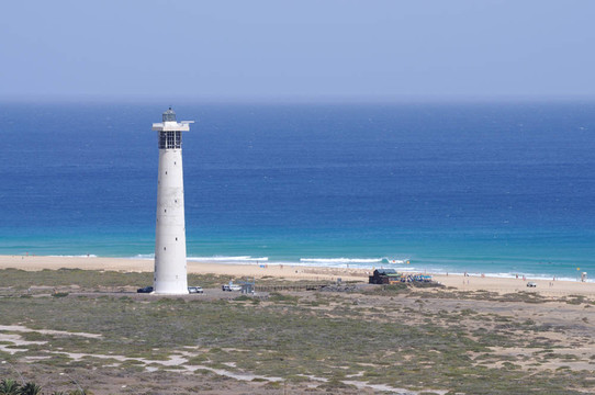 在加迪亞普拉亞加那利群島的富埃特文圖拉島島燈塔；
