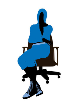 女騎手插畫(huà)剪影