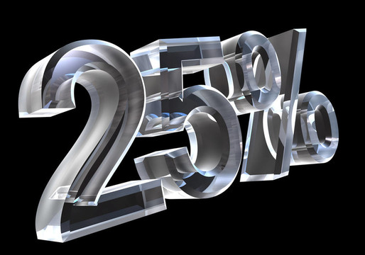 百分之25英寸玻璃（3D）