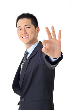 微笑的年輕商人