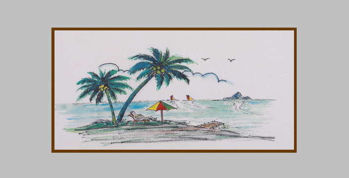 簡(jiǎn)筆畫(huà)海濱風(fēng)景