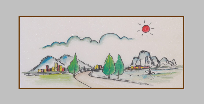 簡筆畫鄉(xiāng)村風景