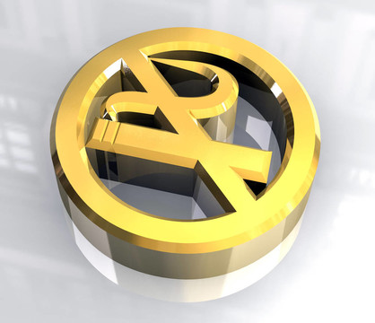 無吸煙圖標(biāo)符號黃金（3D）