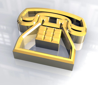 電話符號黃金- 3D