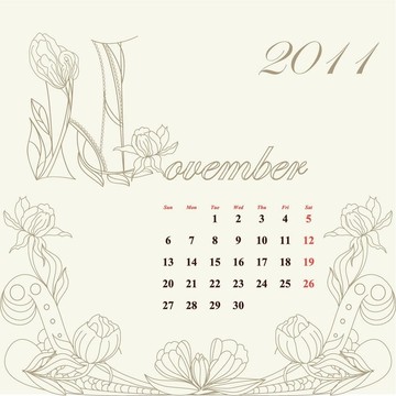 老式日歷2011