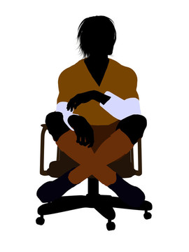 男子足球運(yùn)動員坐在椅子上剪影