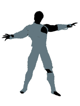 美國黑人男性插畫剪影
