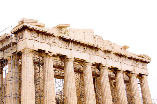 帕特農(nóng)神廟在雅典Akropolis；希臘；