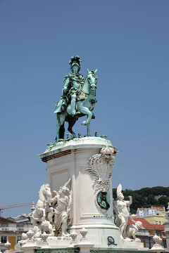 若澤王我的雕像在普拉查做商會在Lisbon；葡萄牙