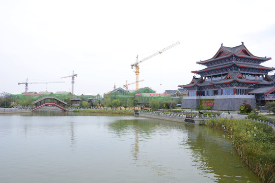 施工中的仿古建筑
