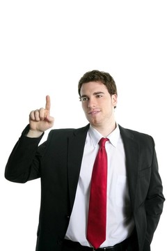 商人觸摸手指復(fù)制空間墊