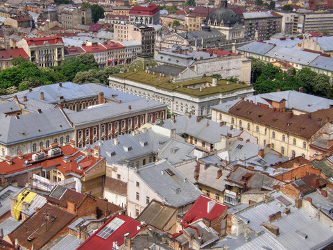 古老的城市。Lvov。