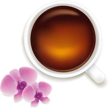一杯蘭花圖圖