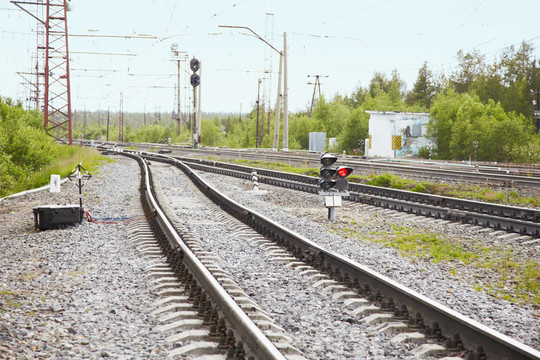鐵路車站附近的鐵路