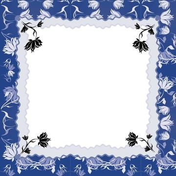 藍(lán)色的花框